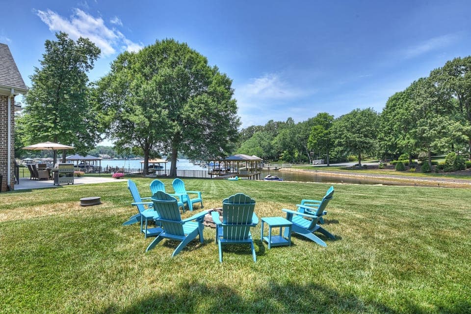 Backyard bliss, gather 'round the firepit.