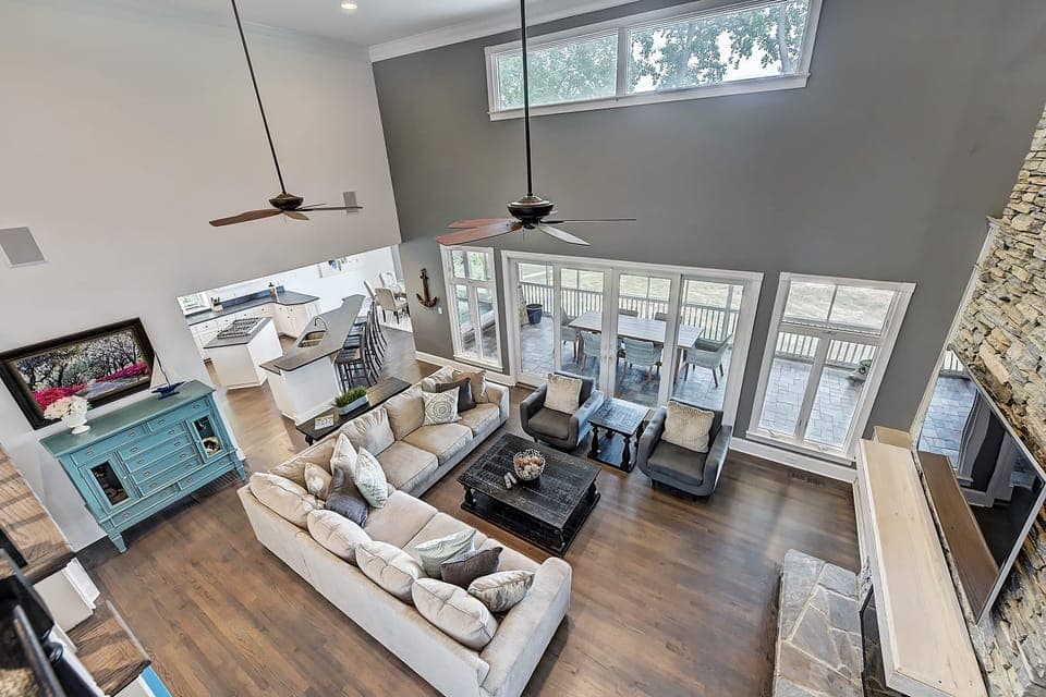 Aerial view of Living room.