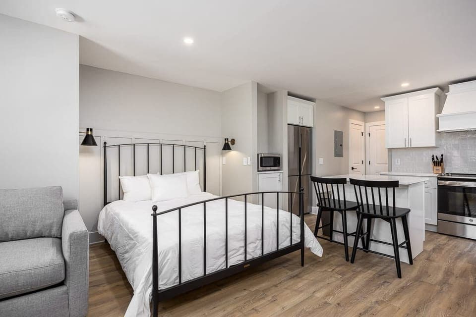 Comfortable queen-sized bed.