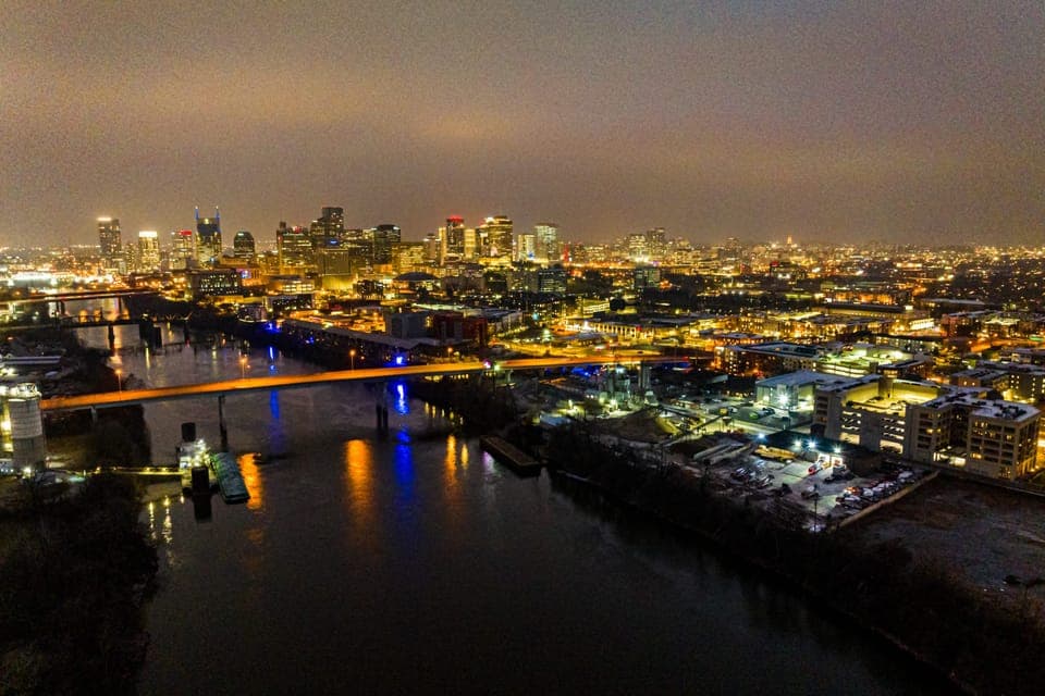 Right on the Cumberland River.