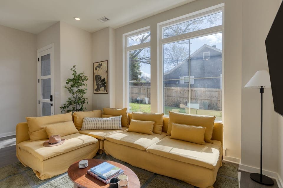 Plush sectional in the living area. (98 Degrees)