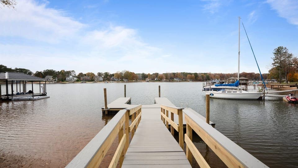 Stroll down the private dock to serene water views.