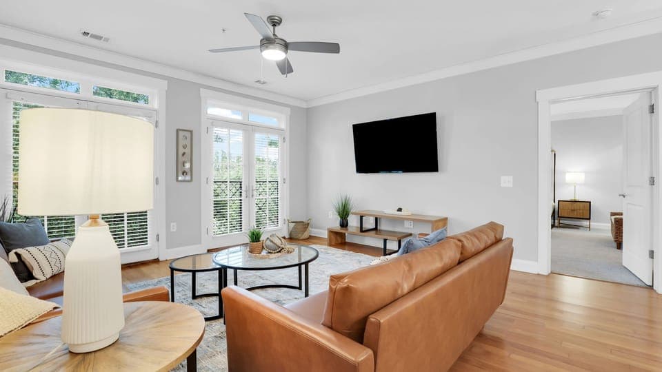 Bright and airy living space.