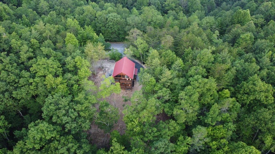 Property building, Spring, Natural landscape, Bird's eye view