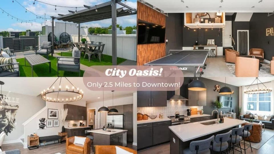 Rooftop Deck and Rec Room Minutes to DWNTN House in East Nashville