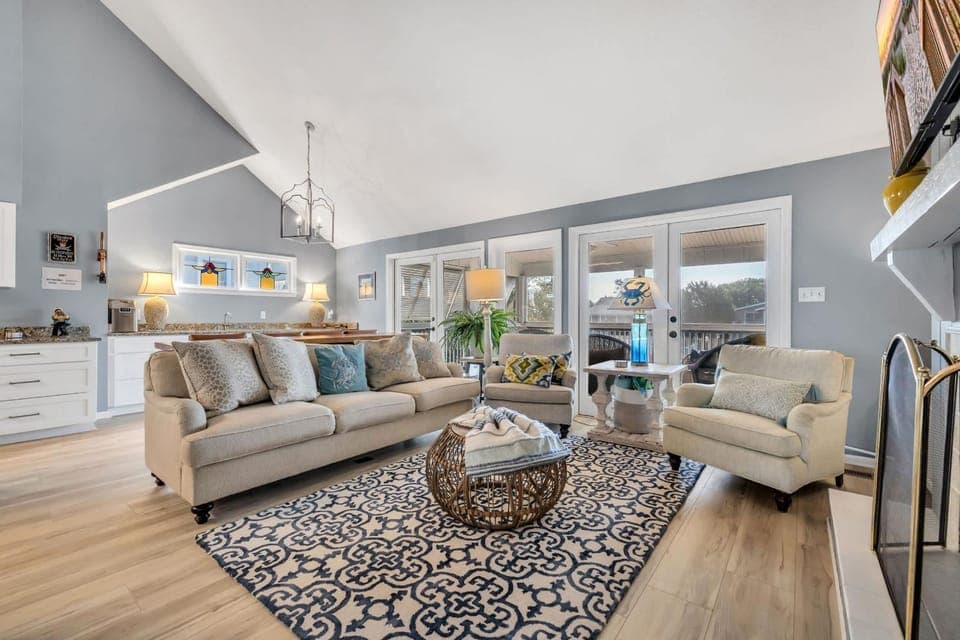 Sleeps 24 Waterfront Dock Golf Cart Walk to Beach House in South Carolina