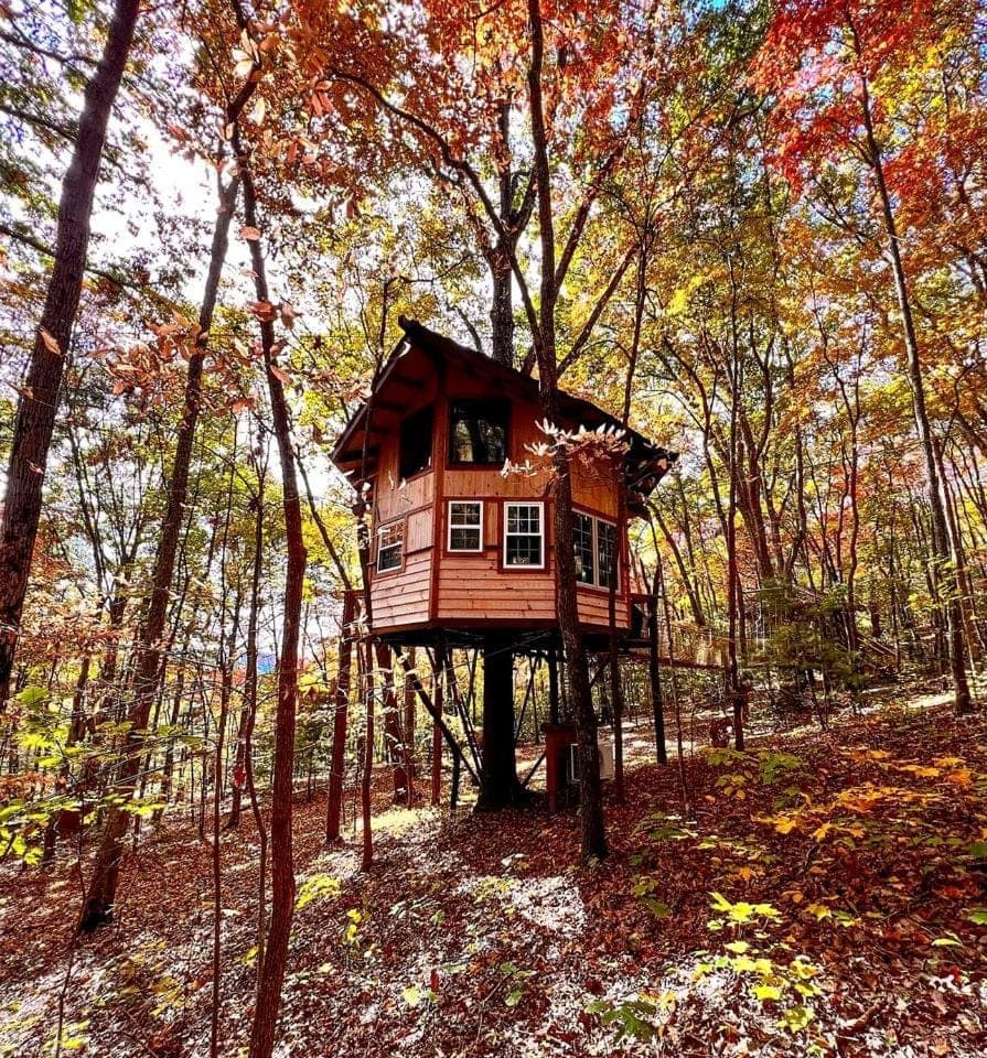 Comfy Wooden Treehouse Perfect for Small Families in Copperhill, Tennessee House in Tennessee