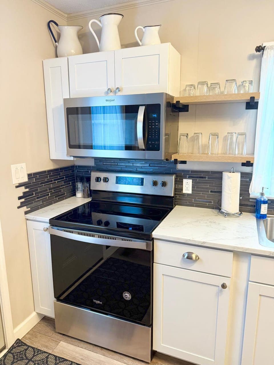 microwave, stove