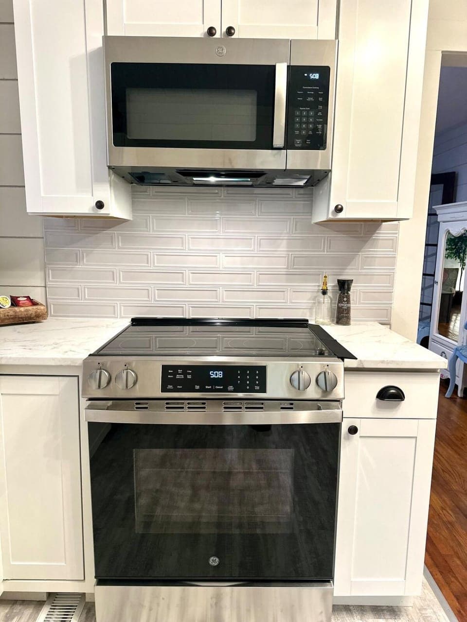 microwave, stove