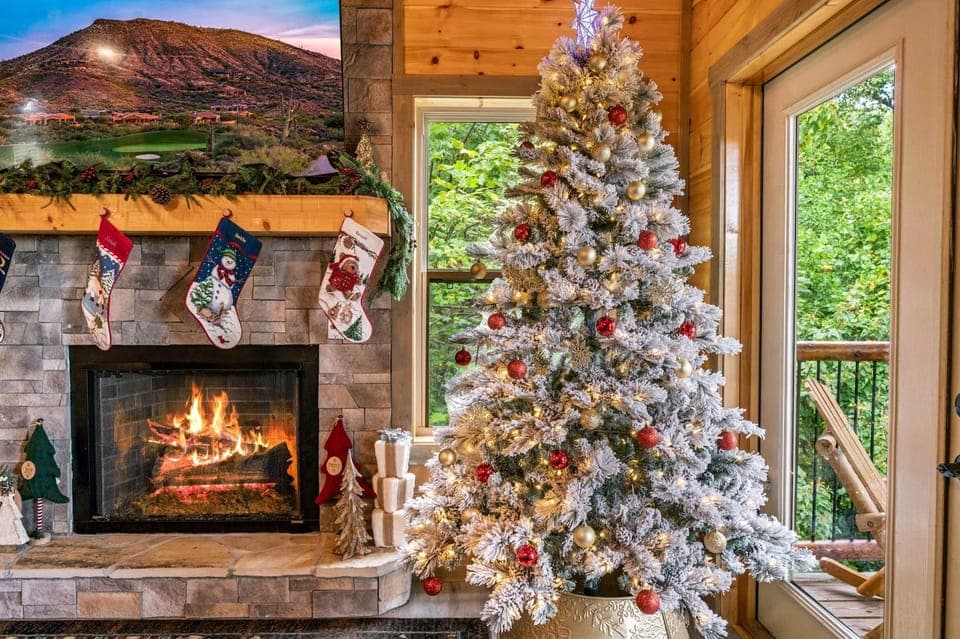 Living room, fireplace