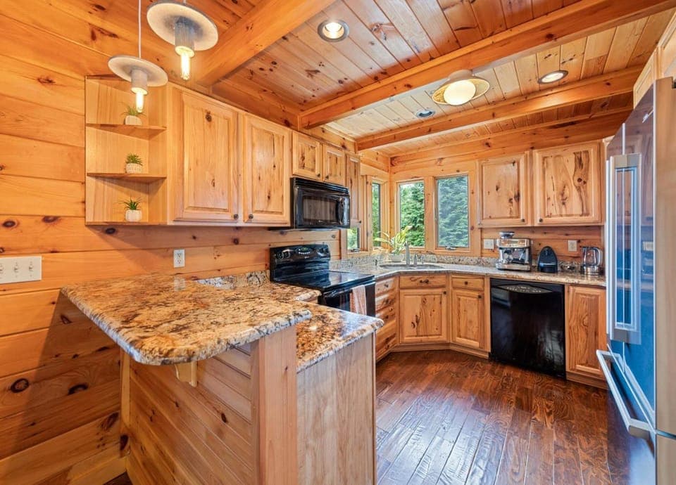 Kitchen or kitchenette, dishwasher, oven, stove