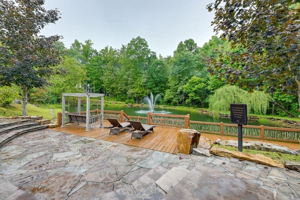 Fire Pit + Yard: Modern Mtn Retreat in Andrews House in Tennessee