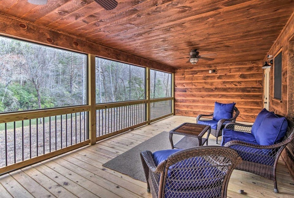 8 Mi to Dtwn Murphy! Cabin w/ Nottely River Views Cabin in Tennessee