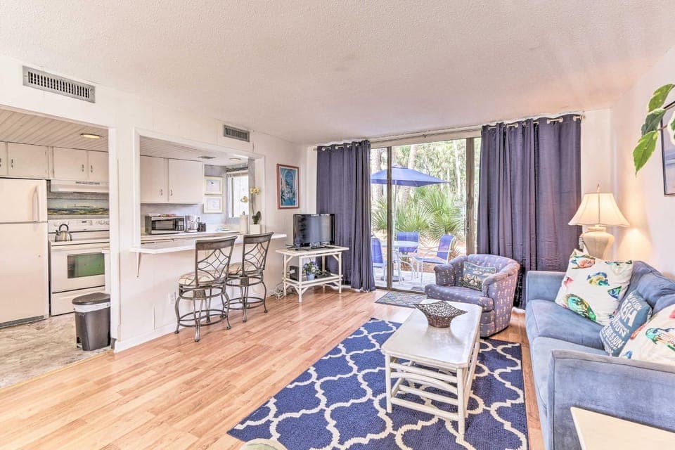 Patio & Walk to Beach: Hilton Head Island Townhome House in South Forest Beach