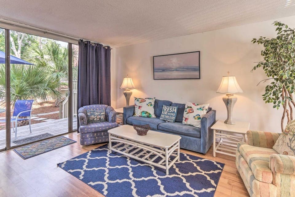 Patio & Walk to Beach: Hilton Head Island Townhome House in South Forest Beach