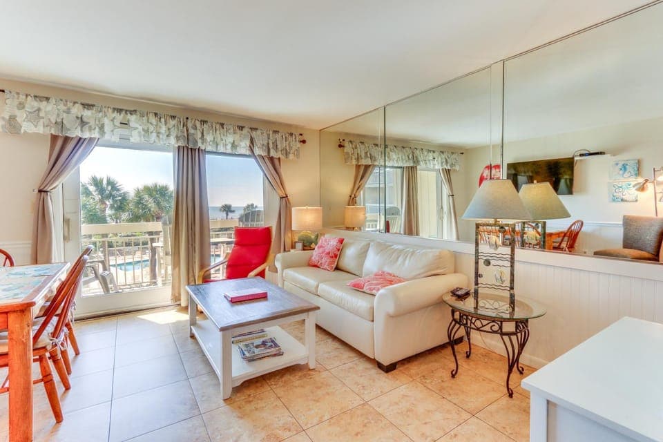 Ocean-View Balcony: Beachfront Hilton Head Condo House in Coligny Beach