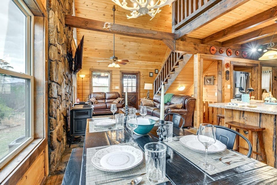 Mtn Views, Yard, & Fire Pit: Multi-Level Cabin Cabin in Tennessee