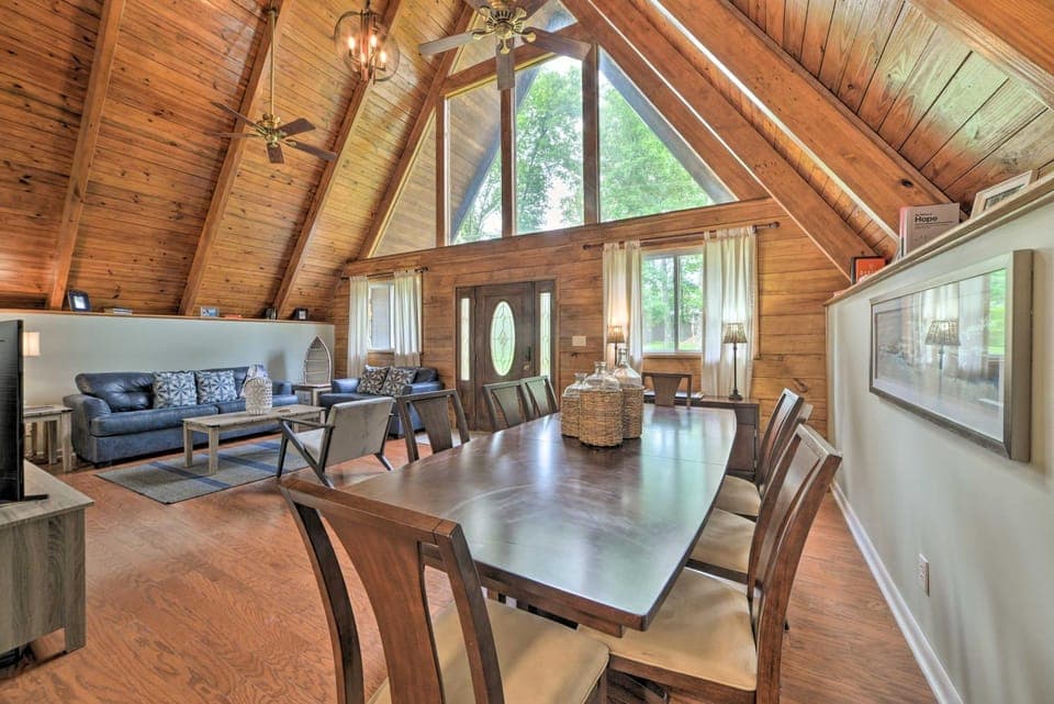 A-Frame Cabin w/ Hot Tub, Walk to Kentucky Lake! Cabin in Lake Barkley