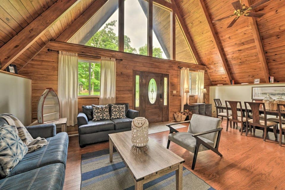 A-Frame Cabin w/ Hot Tub, Walk to Kentucky Lake! Cabin in Lake Barkley