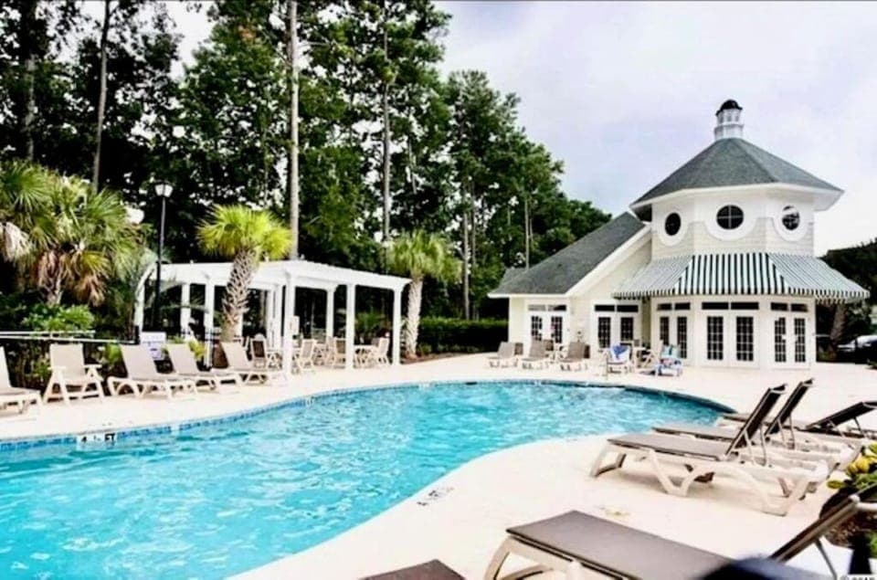 Natural landscape, Pool view, Swimming pool, sunbed