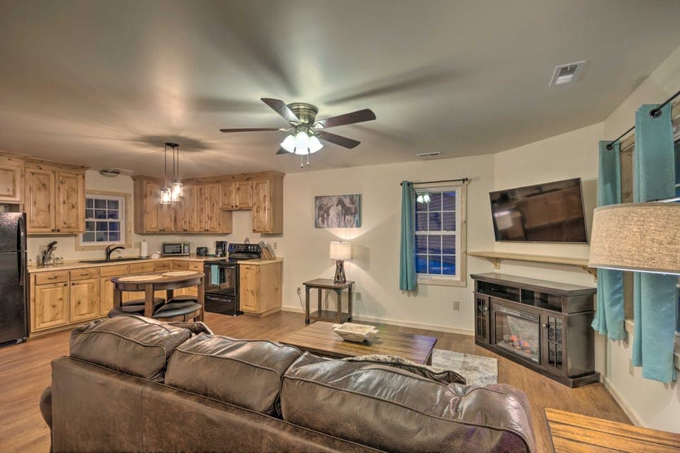 Fire Pit: Cozy Bryson City Cabin on Tuck River House in Swain County