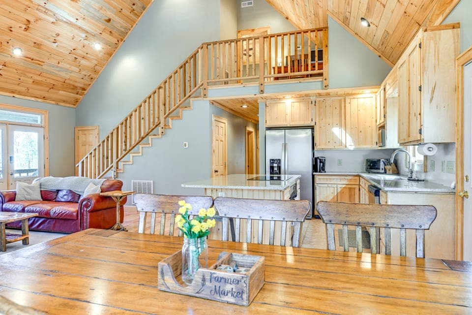 13 Mi to Cashiers! Family Cabin w/ Wraparound Deck House in Tennessee