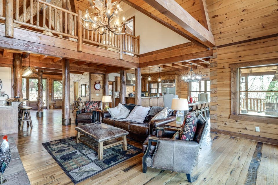 Game Room + Deck: Spacious Spruce Pine Retreat! House in Mitchell County