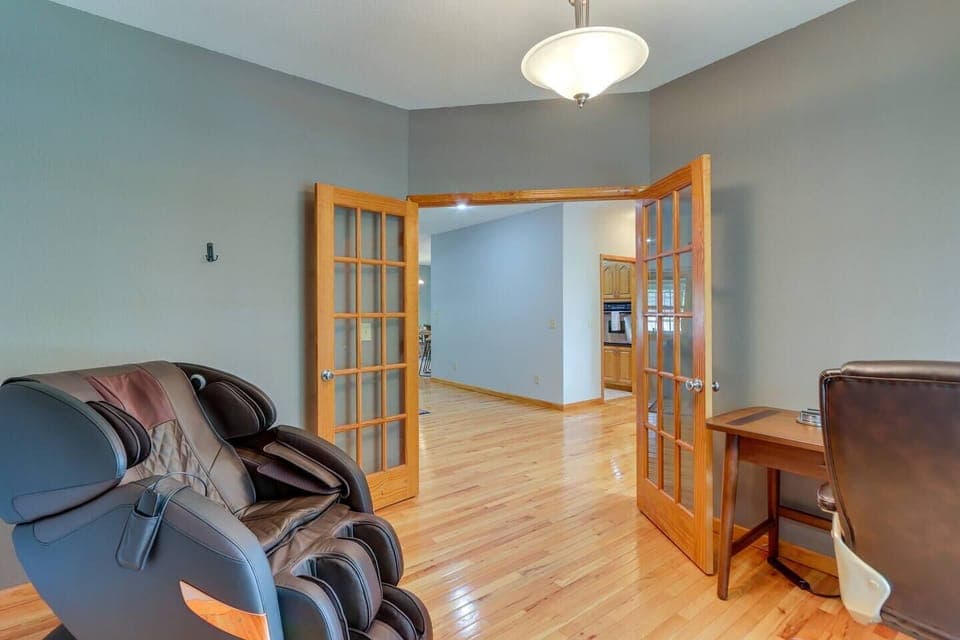 Office with Osaki OS-Champ Massage Chair!  The perfect way to relax at days end.