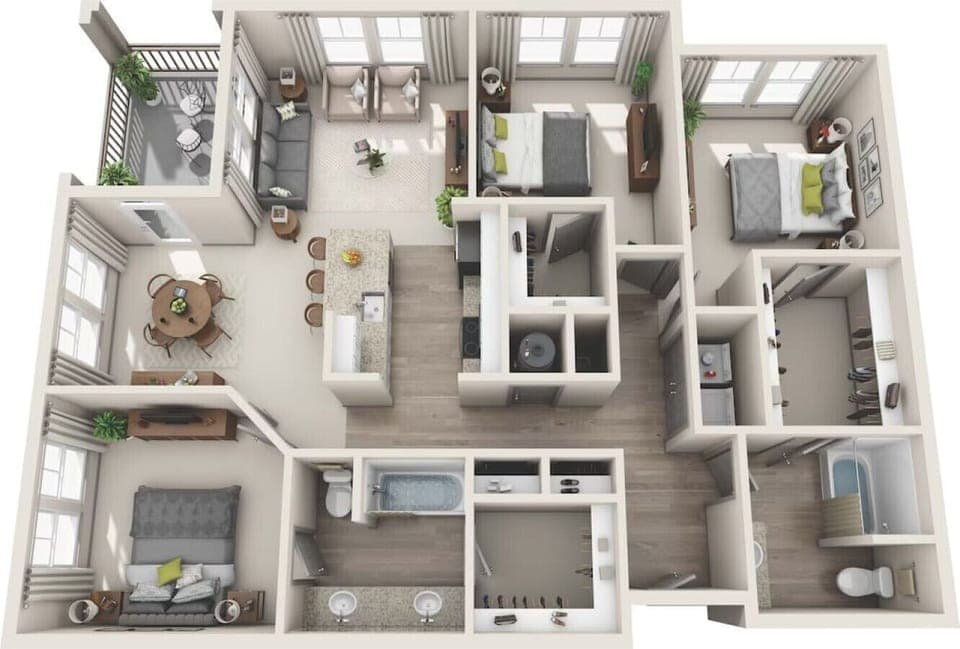 Floorplan with Virtual Staging