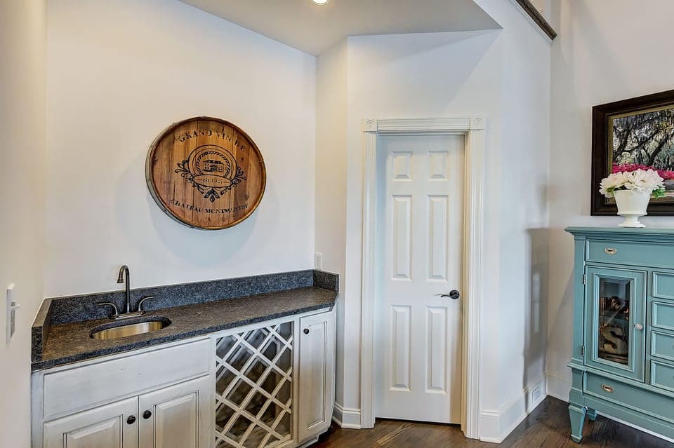 Bar area in living room
