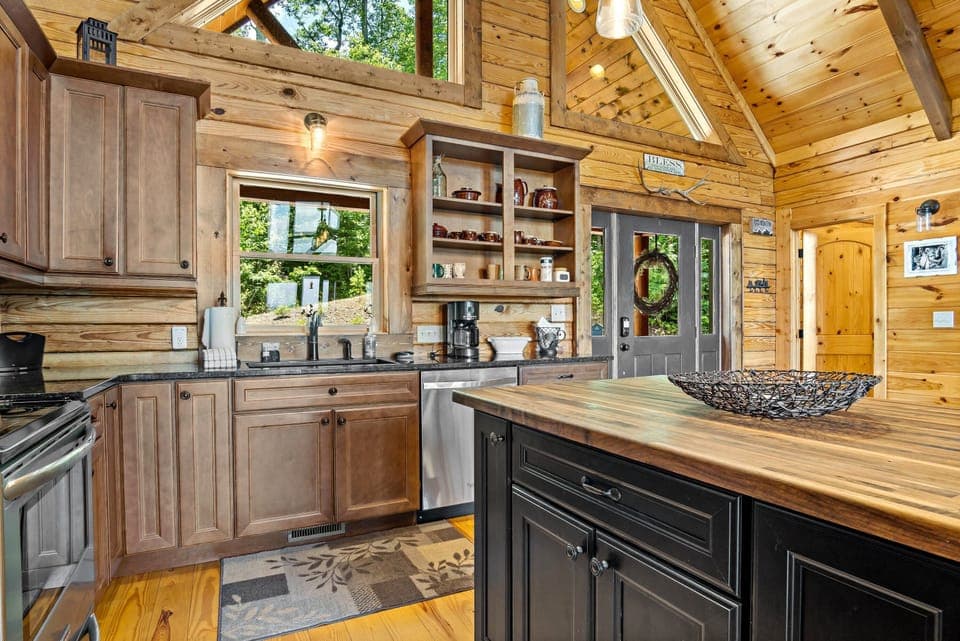 The main entrance leads into the kitchen.