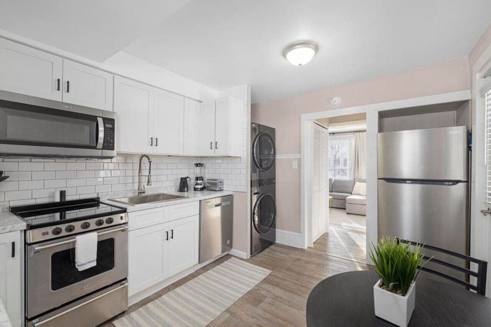 Prepare delicious meals in the fully equipped kitchen, with all the essentials for family dinners and casual cooking.