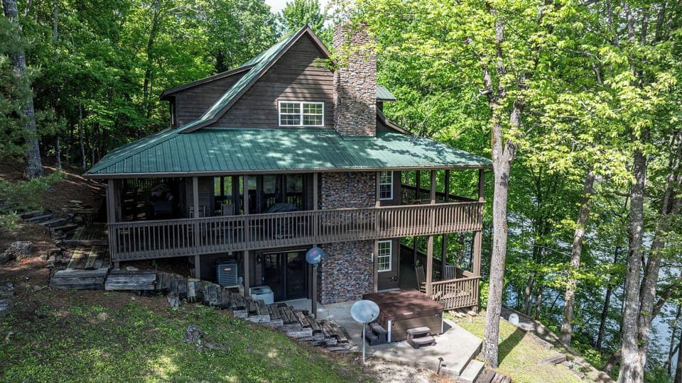 Lakefront Point Retreat Exterior View