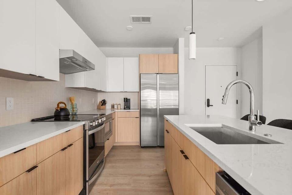 Kitchen space stocked with basic essentials