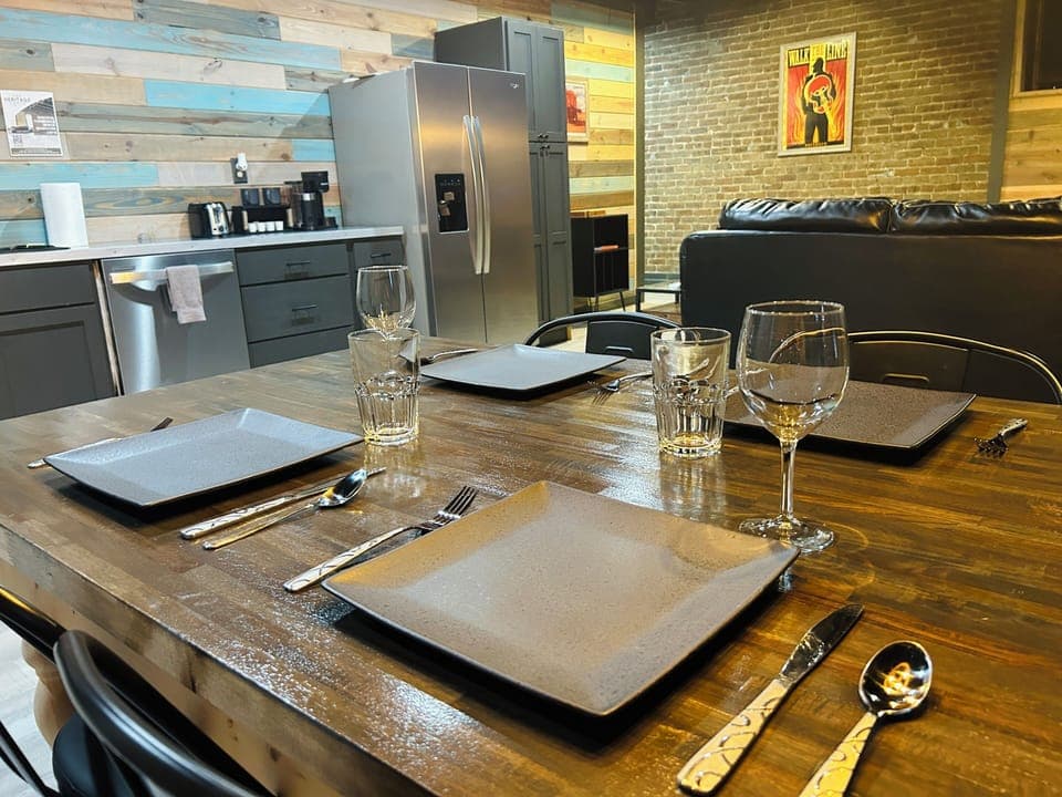 Our kitchen is fully stocked with flatware for your next meal.