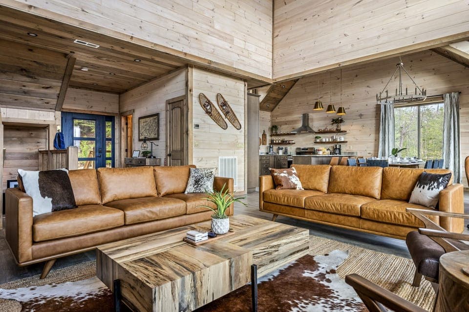 plush leather couch