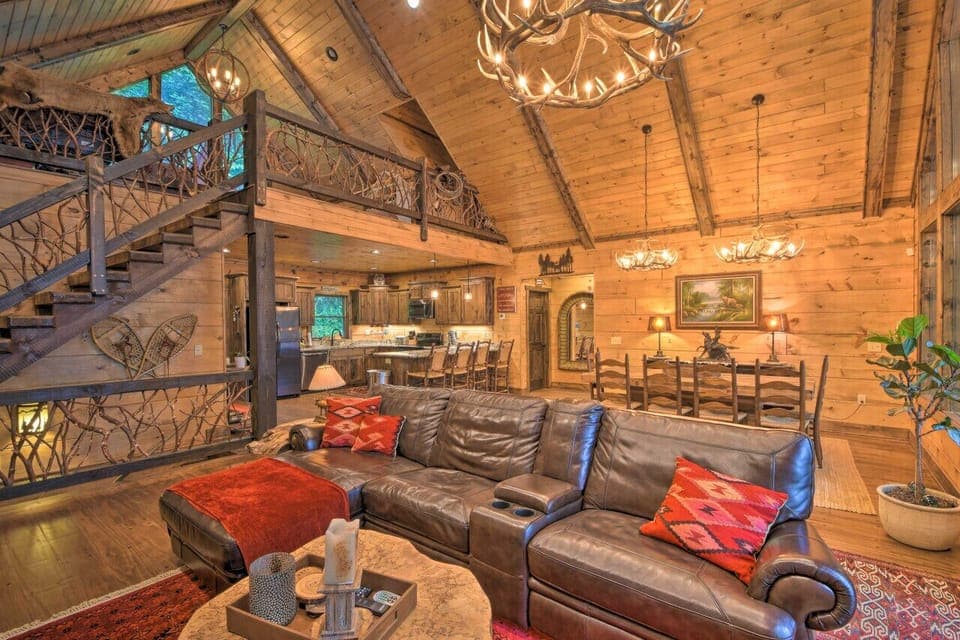 Cozy seating around the fireplace