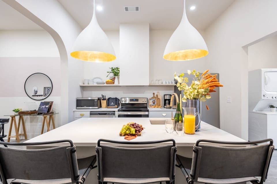 Enjoy a quick snack at the barstools.