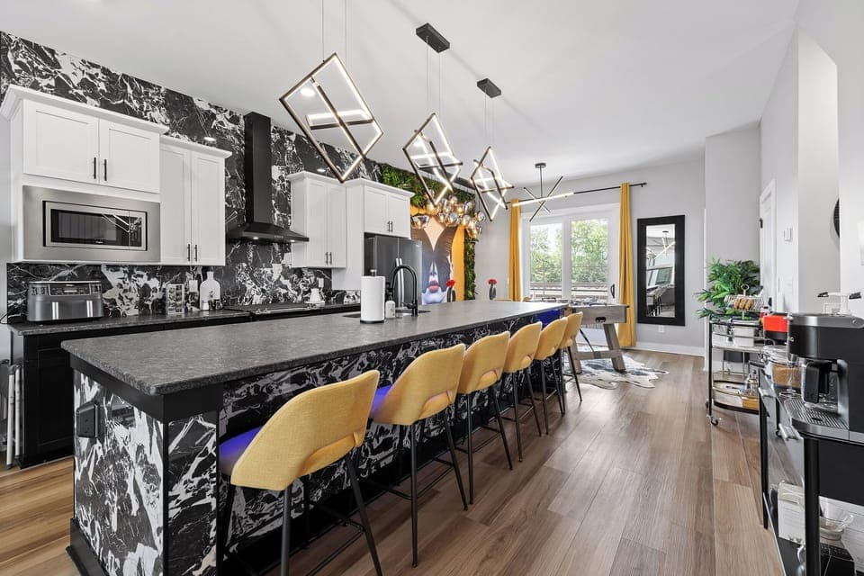 Dine and entertain in style with a stunning massive island that seats 6 