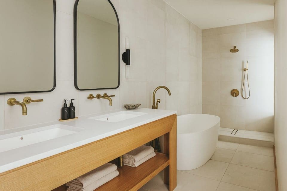 Indulge in a spa-like soak with tub and rain shower.