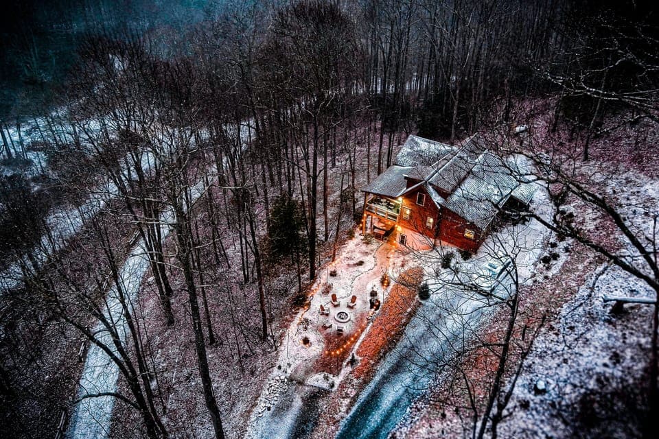 Snowy Hemlock Creek Cabin!