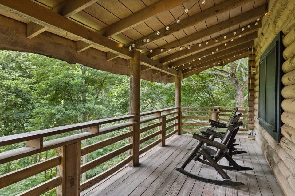 Covered Deck with Rocking Chairs