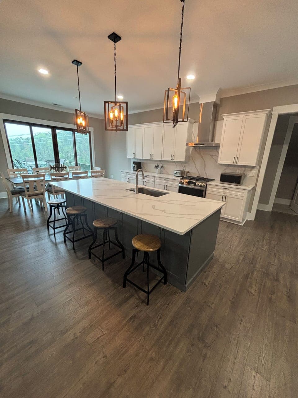 Custom kitchen with quartz countertops