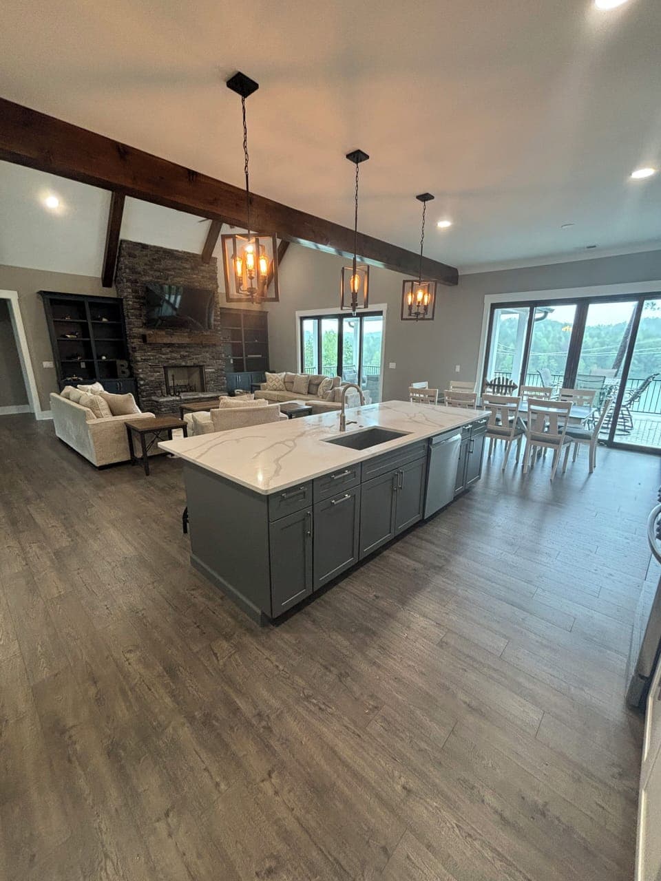 View from kitchen into living room