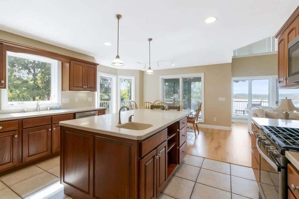 Our open concept, fully stocked Chef's kitchen