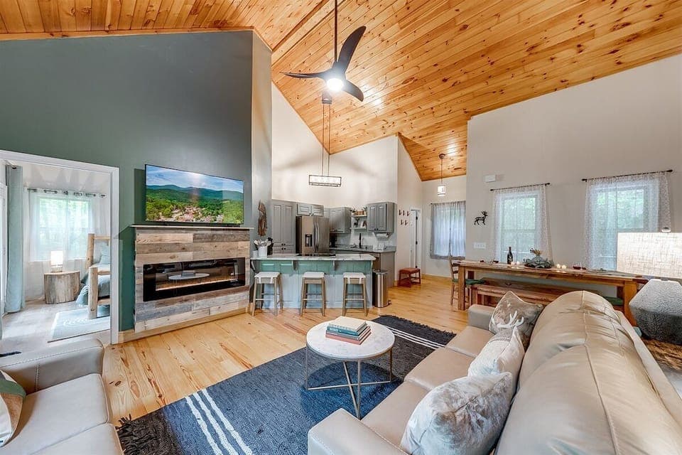 Living area view of TV & Electric Fireplace