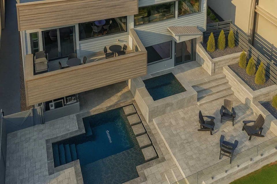 Backyard: Unwind and soak up the good times in our beautifully lit pool area