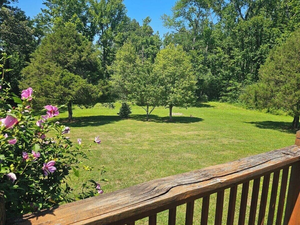 Enjoy the birds and wildlife from the covered porch. Swing away the quiet hours or stroll around the farm land.hours 