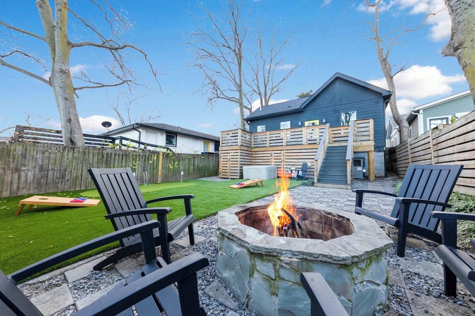Relaxation Awaits in This Peaceful Outdoor Escape with a Fire Pit