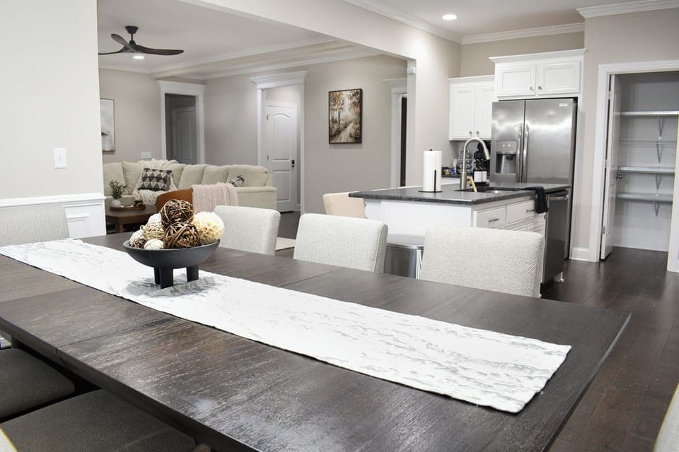 8-person dining table.